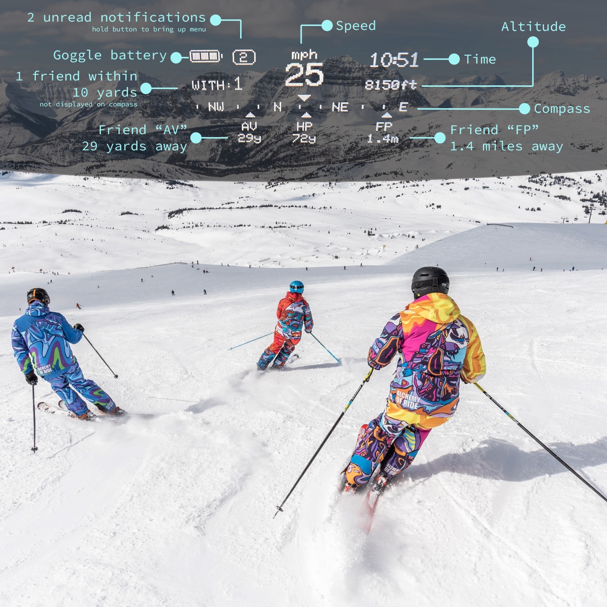 ski goggles with display 2025 REKKIE Smart Snow Goggles
